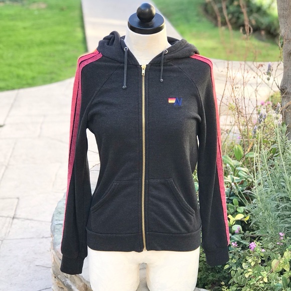 Aviator Nation Tops - Last Call♦️AVIATOR NATION Hoodie striped sleeves